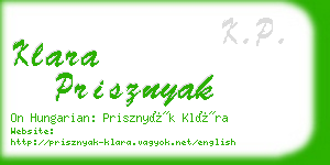 klara prisznyak business card